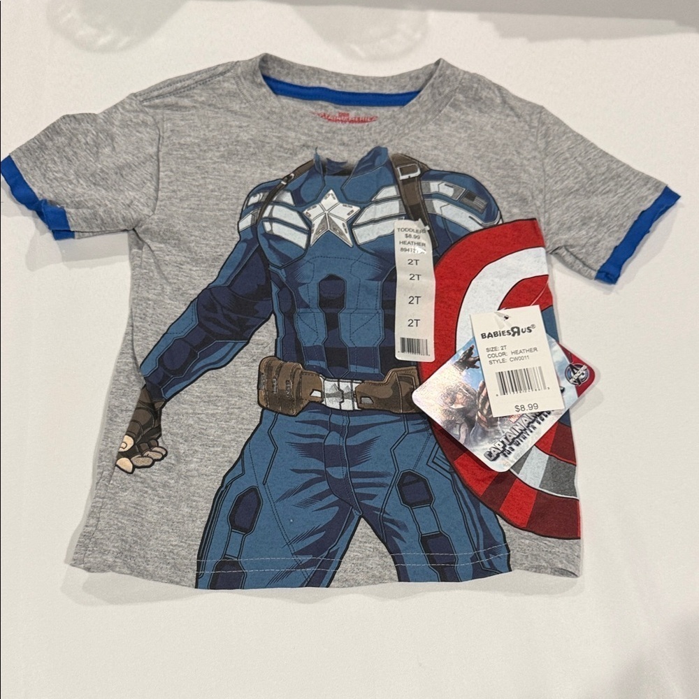 Marvel Captain America Gray and Blue T-Shirt